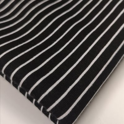 Precut - Cotton Knit (Interlock) 50cm x 1m50 - Black and White Stripes