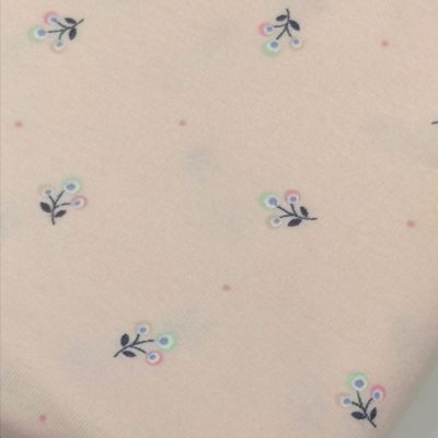 Cotton Knit - Flowers on Peach