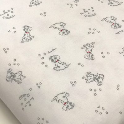 Cotton Knit - (Interlock) Precut - Printed Dalmations on White
