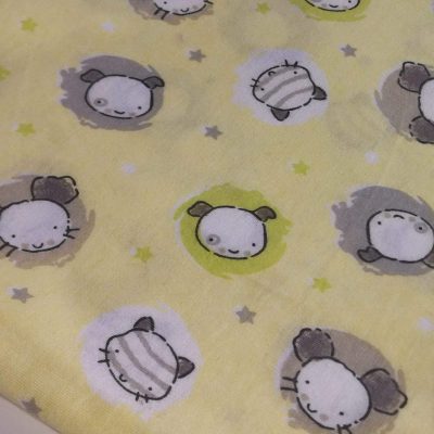 Cotton Knit - Cats and Mice on Yellow