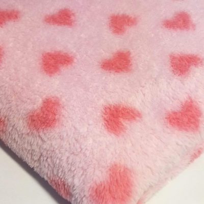 Coral fleece - Pink heart