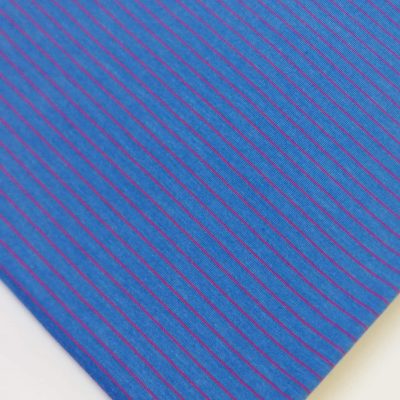 Cotton Lycra 180gms - (Precuts) - Red Stripes on Blue