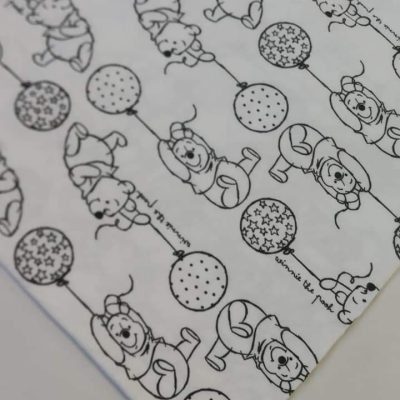 Cotton Knit - Winnie The Pooh Black and White