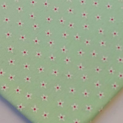 Cotton Knit - Small White Flowers on Mint
