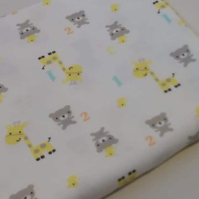Cotton Knit - Baby Animals (bear giraffe) Interlock