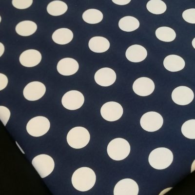 Cotton Knit - White Dots on Navy