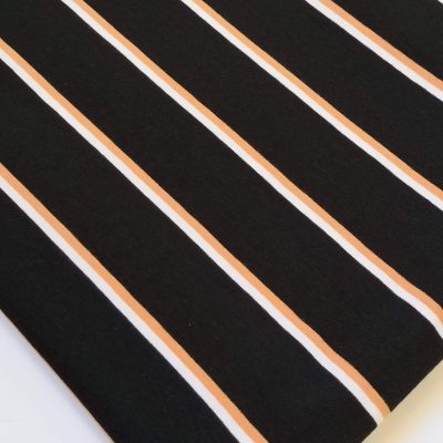 COTTON LYCRA  -  200gms Yarn Dye Black Peach white