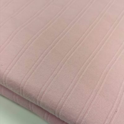 Cotton Knit - Mechanical Pink Stripes