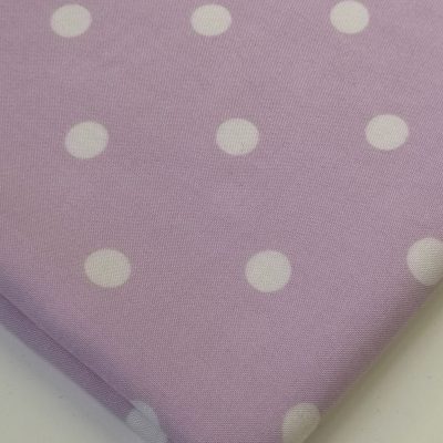 Cotton Woven - White Polka Dots on Lilac