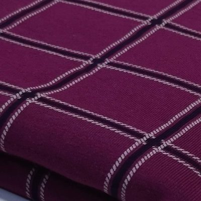 **SALE** Cotton Lycra 220gms - Purple Tartan Design