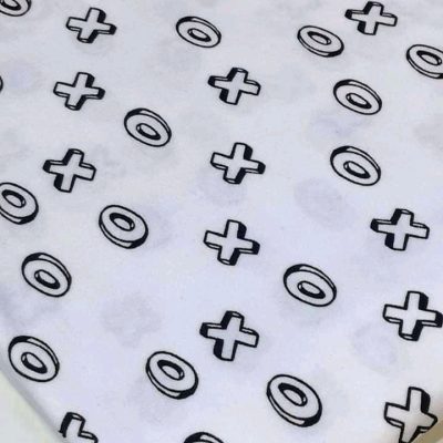 Cotton Knit - O X O - Black on White