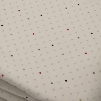 Cotton Knit - Small Polkadots (grey, black, red)