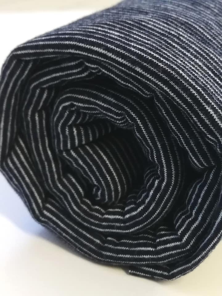 Jersey Knit – Denim Striped Look | FabricStore