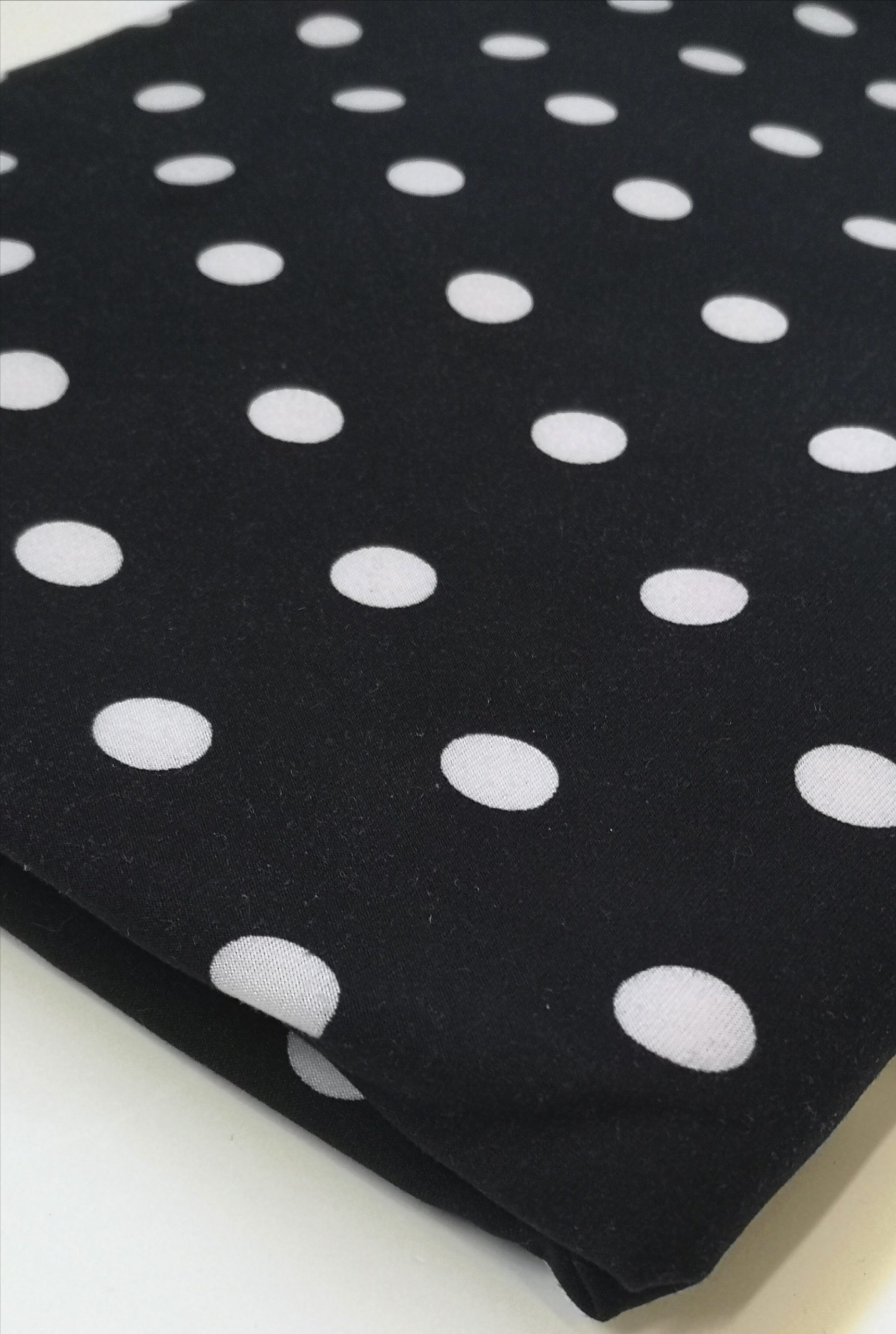 Softknit (Polkadots)White on Black | FabricStore