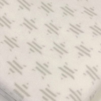 Antipil Polar Fleece (Soft Printed Grey Stars on White)