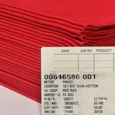 Ribbing / Cuffs (1x1) Red-Red