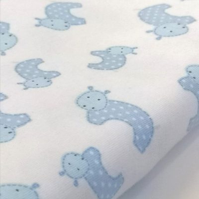 Cotton Knit / (Interlock) / Sheep/ Seamless blue print