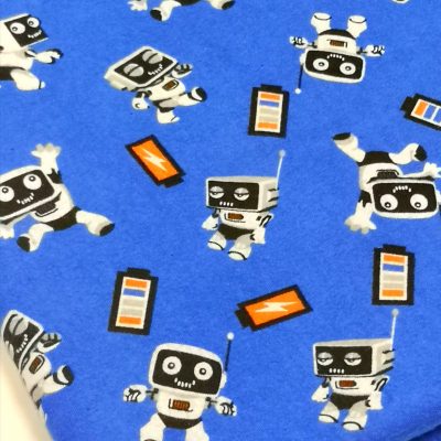 Flannel / Robots on Blue