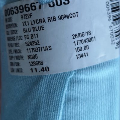 Ribbing / Lycra / 98% Cotton / Blu-Blue