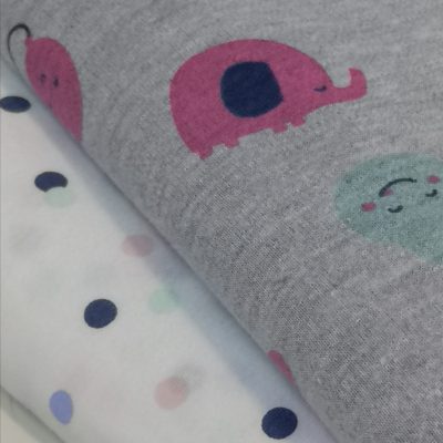Cotton Knit Combo / Half Meter Each Print /Animals & Polkadots