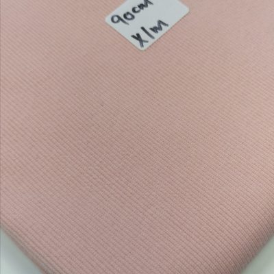 Ribbing / 1 x 1 Cotton /Pre-cut (90cm X 1m) Dusty Salmon Pink
