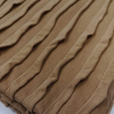 Cotton Knit - Ruffled / Pleated / Brown Caramel