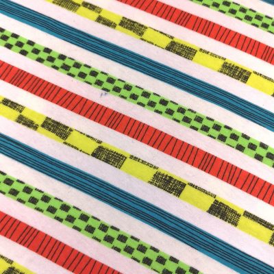 Cotton Knit /Colorful Race Track Stripes