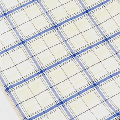 100% COTTON / Woven / Shirt Fabric / Blue & White / Squares