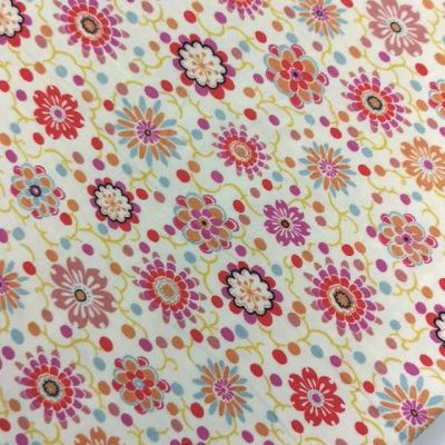 Cotton Lycra (190gms) IMPORTED /CUSTOM ( LIBERY LONDON) - Colourful Polkadot Floral Design
