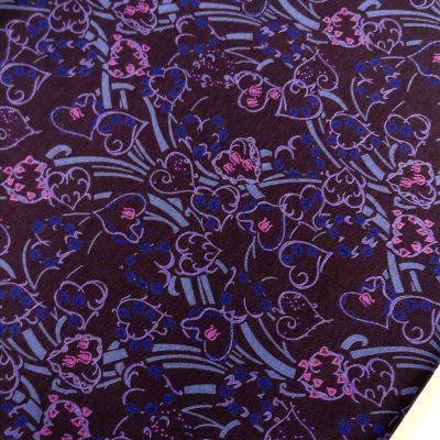 Cotton Knit /Custom Imported Print / Emo Hearts / Purple