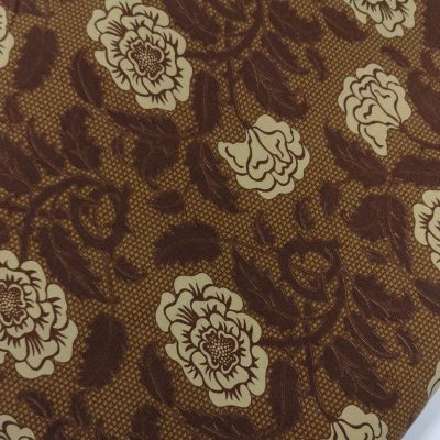 DESTASH - Cotton Lycra 190gms Imported Custom (Libery London) Roses on Golden Brown