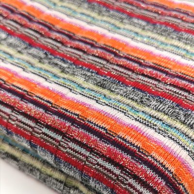 Jersey Knit / Multicolored Glitzy Stripes
