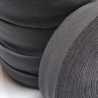 Bias Binding - 38mm (Cotton Knit) Charcoal / 25meters