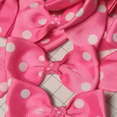 Bows - Pink with White Polkadots