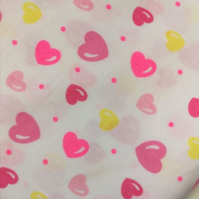 Cotton Knit / Multicolored Bubbled Hearts