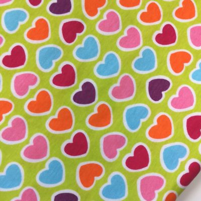 Cotton Knit - Bright Colourful Hearts
