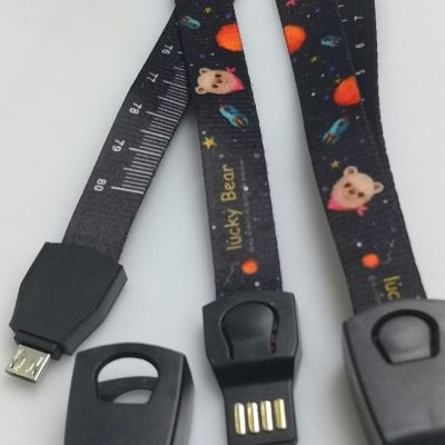 Cell Phone Charger Cable (Micro Plug) & (80cm) Measuring Tape in One - Neck Strap