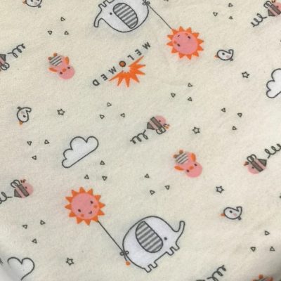 Cotton Knit (Interlock) Precuts - 80cm x 1m50 / Printed Elephants