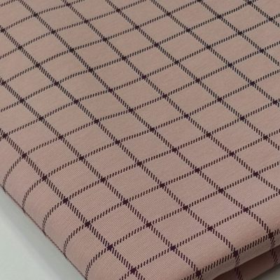 Cotton Lycra 220gms - Dusty Pink / Tartan Checks