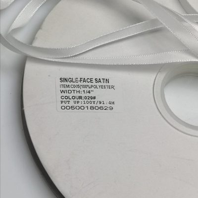 Satin - Ribbon Trim (6mm) White