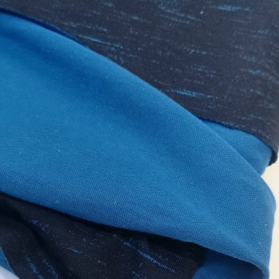 DESTASH - Cotton Knit - (Imported) Blue Melange Print