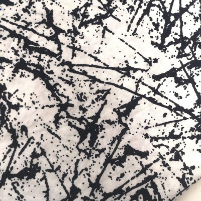 Cotton Knit - Black Lightning Affect on White