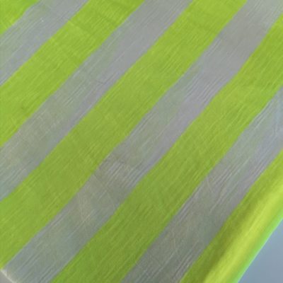 Cotton Knit (Single Jersey) - Lumo Broad Stripes on Light Grey
