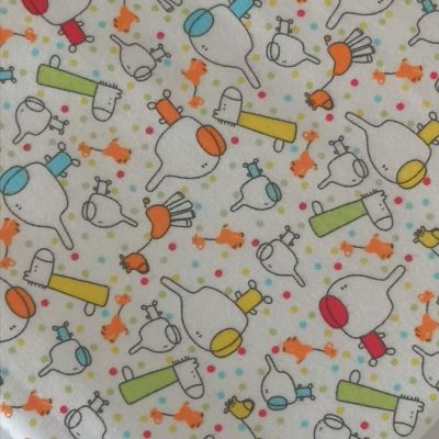 Cotton Knit - (Interlock) - Colourful Doodle Animals
