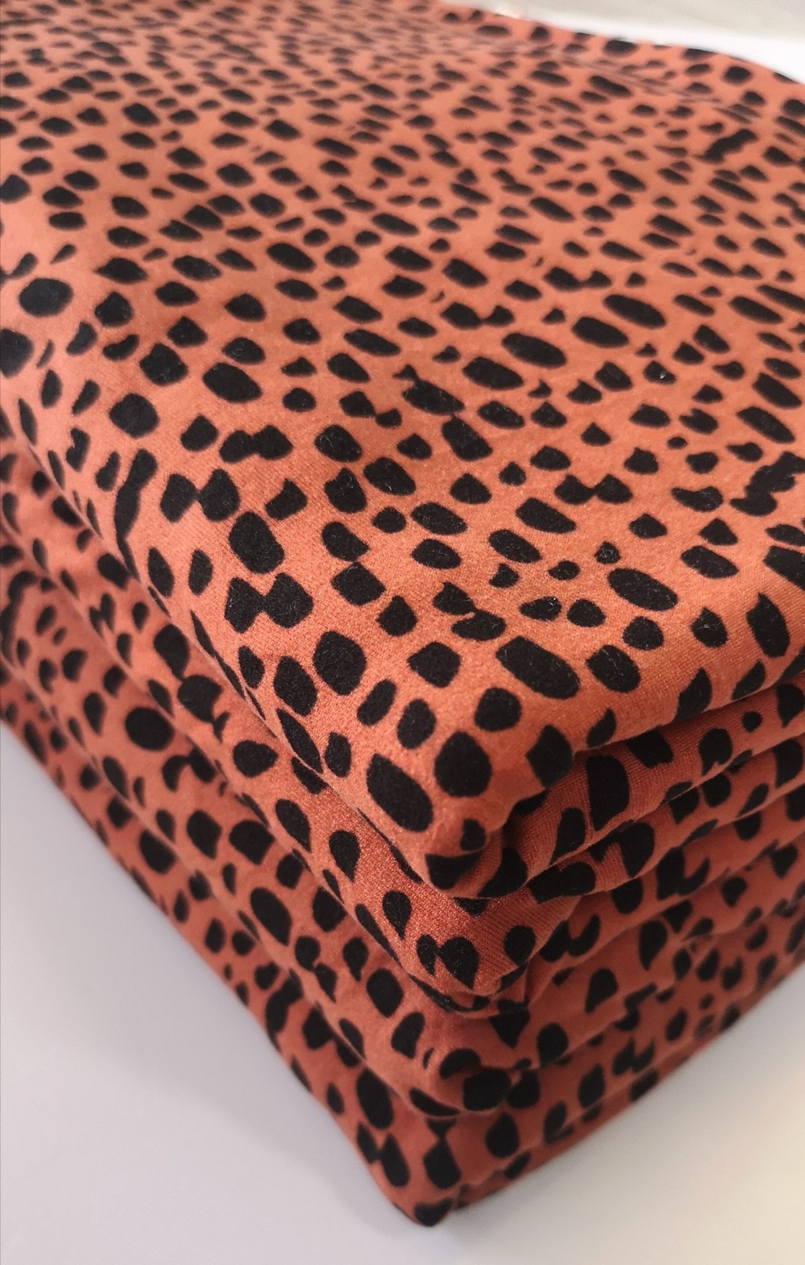 DESTASH – Cotton Lycra 220gms (40cm x 1m60) – Imported – Cheetah Print ...