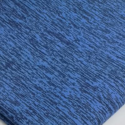 Cotton Knit - Printed - Blue & Black Melange