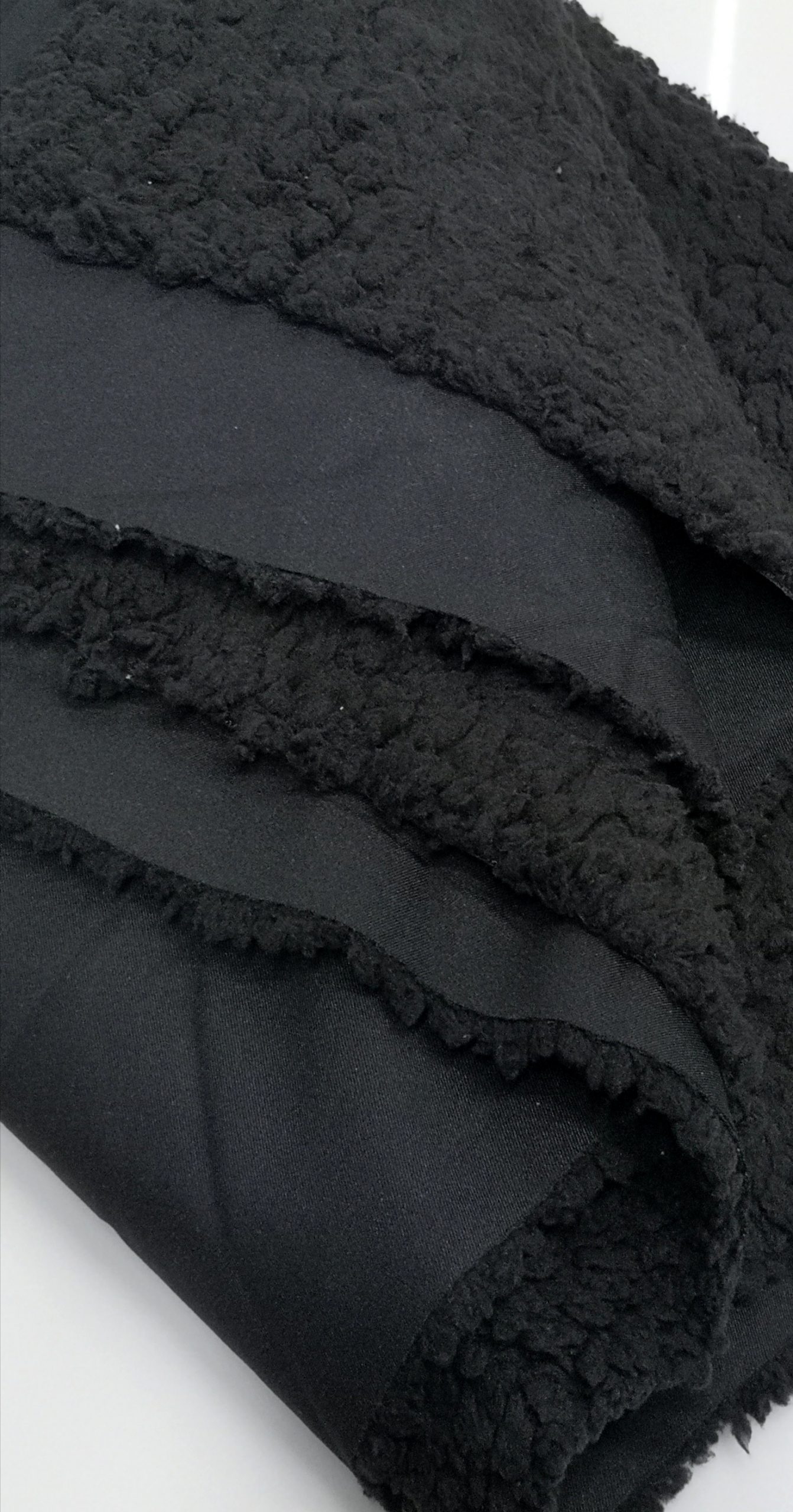 DESTASH – Softshell Sherpa Black (60cm x 1m50) | FabricStore
