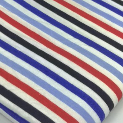 Cotton Knit - Stripes / Red, Black & Blues