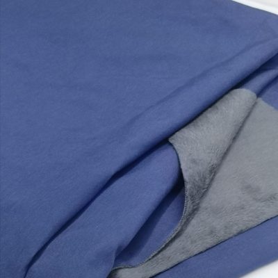 DESTASH - Softshell Minky (Waterproof) 1m x 1m45 - Blue Shell / Grey Minky
