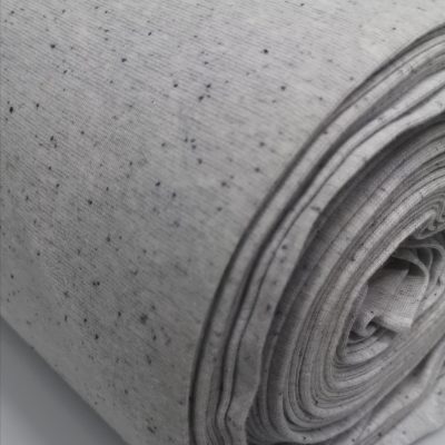 Ribb / Cuffs (1x1 Cotton) Grey Melange with Black Speckle Dots